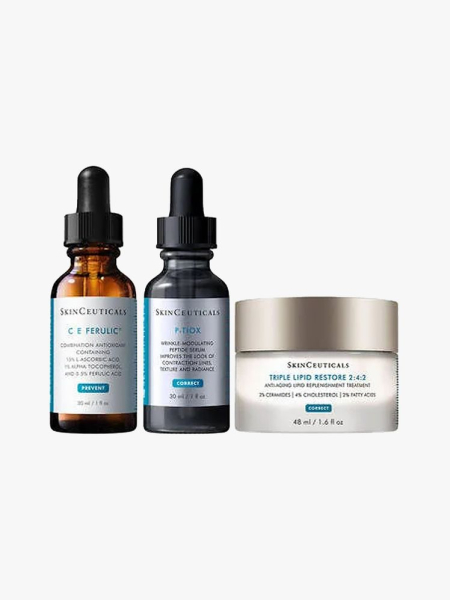 SkinCeuticals Best Sellers Discover Set in branded component on a light gray background